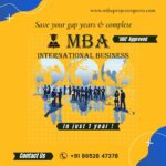 Get an MBA in International Business in one year and save time!
